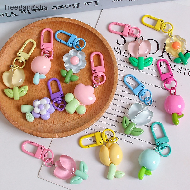 Phụ Kiện Trang Trí Túi Đựng Chìa Khóa Xe Hơi Hình Hoa tulip Màu Kẹo Thời Trang Phong Cách Hàn Quốc fdh