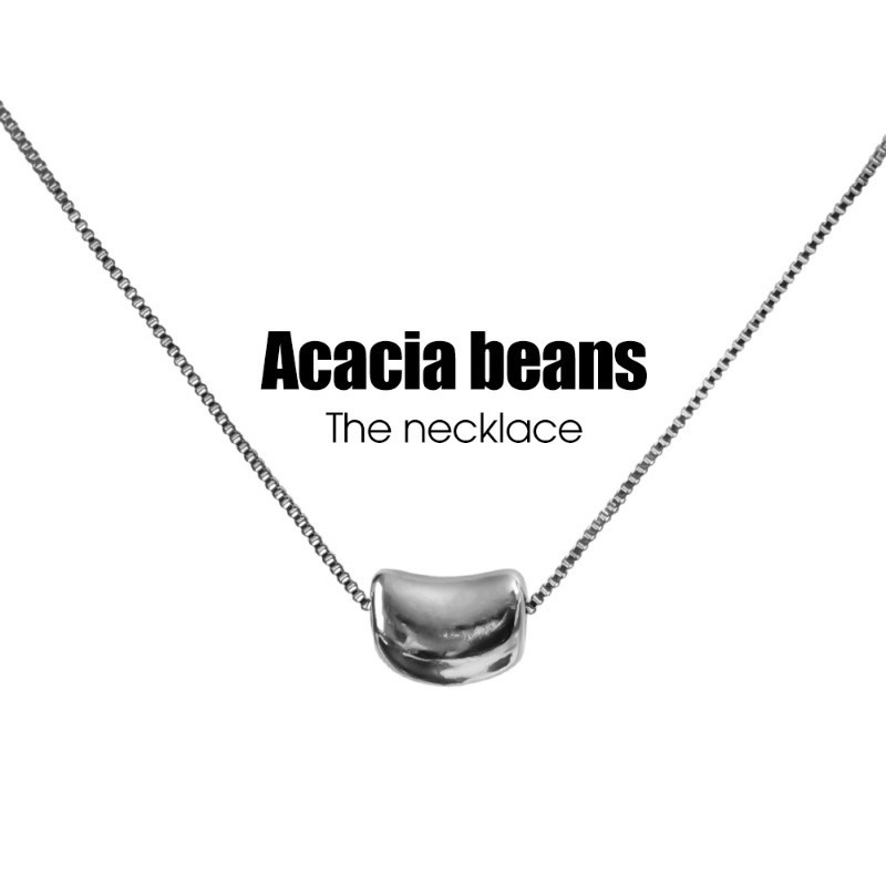 Vòng cổ choker Bằng Thép Không Gỉ Mặt Hình Hạt Đậu Xanh Thời Trang Cho Nam Và Nữ