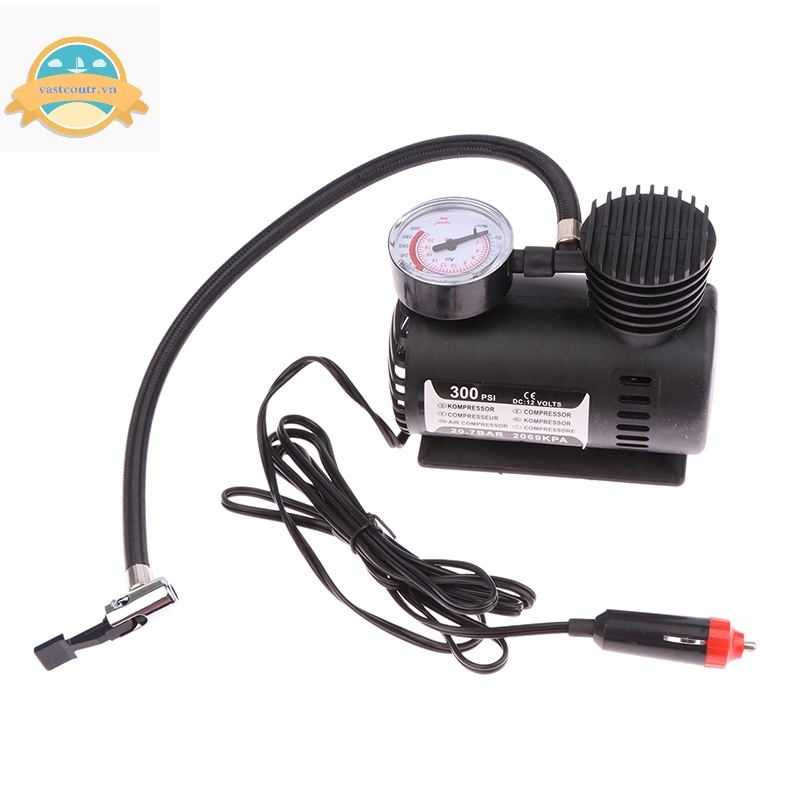 Máy Bơm Lốp Xe Hơi mini 12v 300psi 15Lm Chuyên Dụng vn