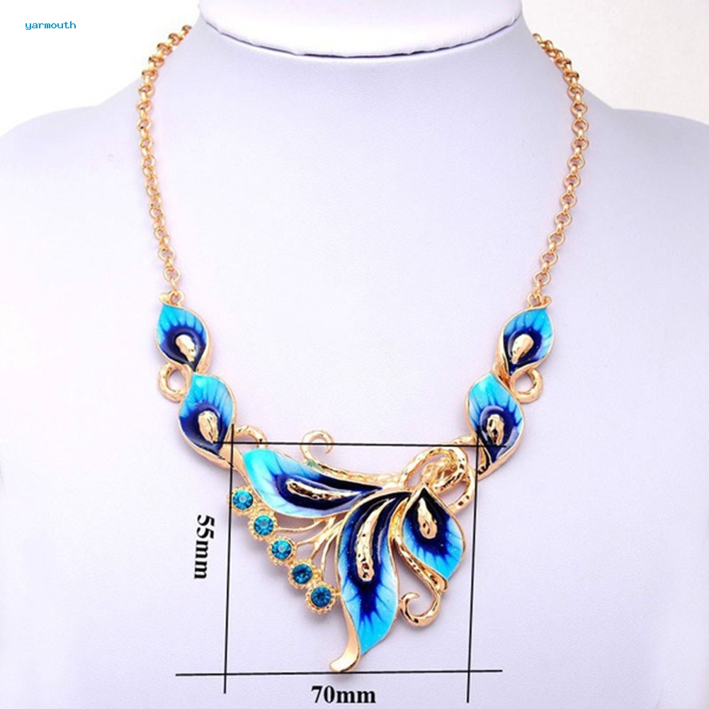 Bộ Vòng cổ + Bông Tai Đinh Tán Hình Hoa Đính Đá Cho Nữ