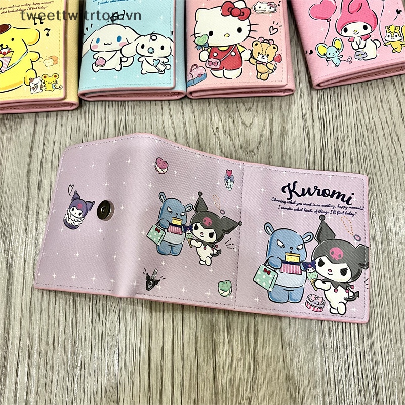 Tri Ví Đựng Tiền Họa Tiết kuromi cinnamon Dễ Thương Cho Nữ