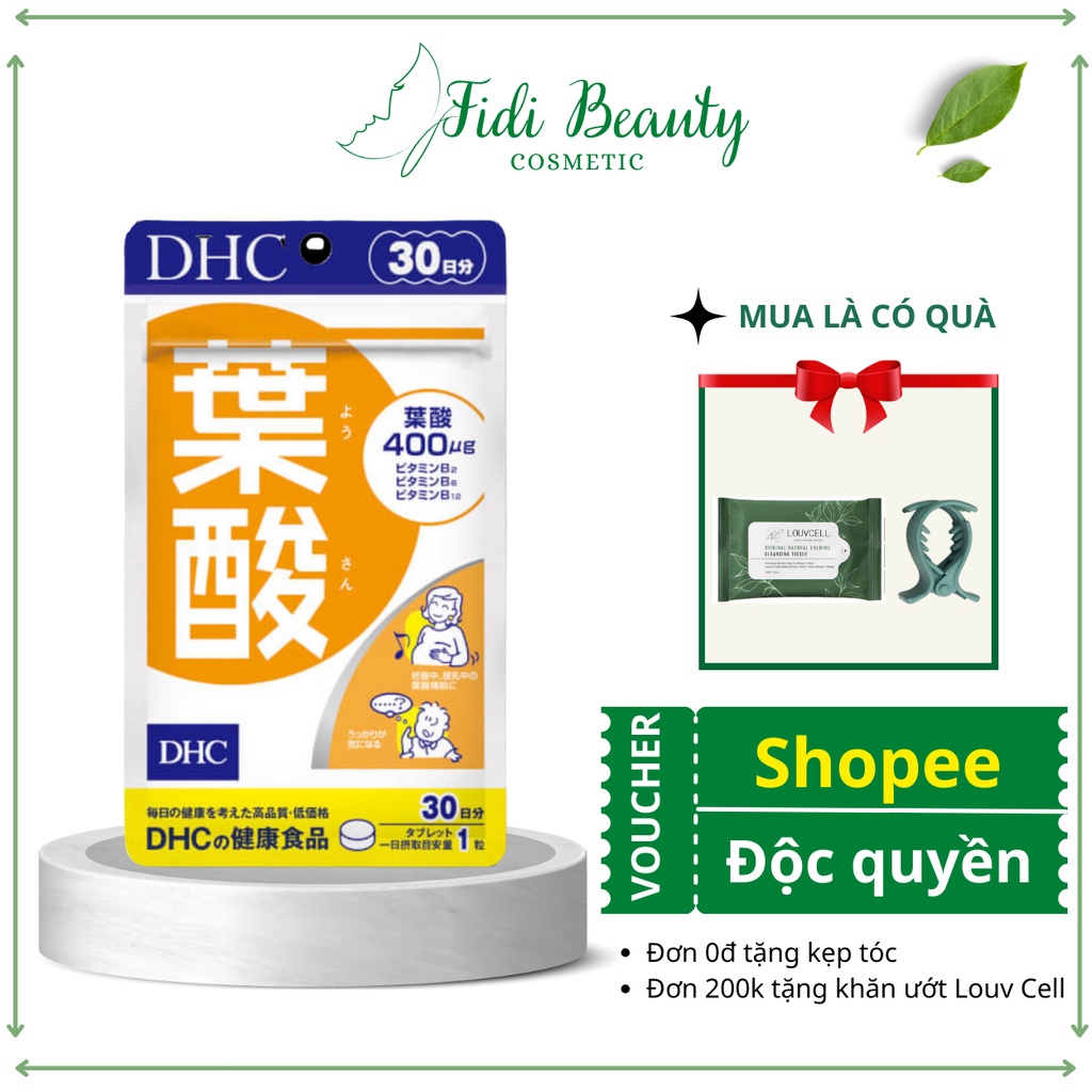 Viên Uống Vitamin Dành Cho Bà bầu DHC Folic Acid 30 viên/gói - Fidi Beauty