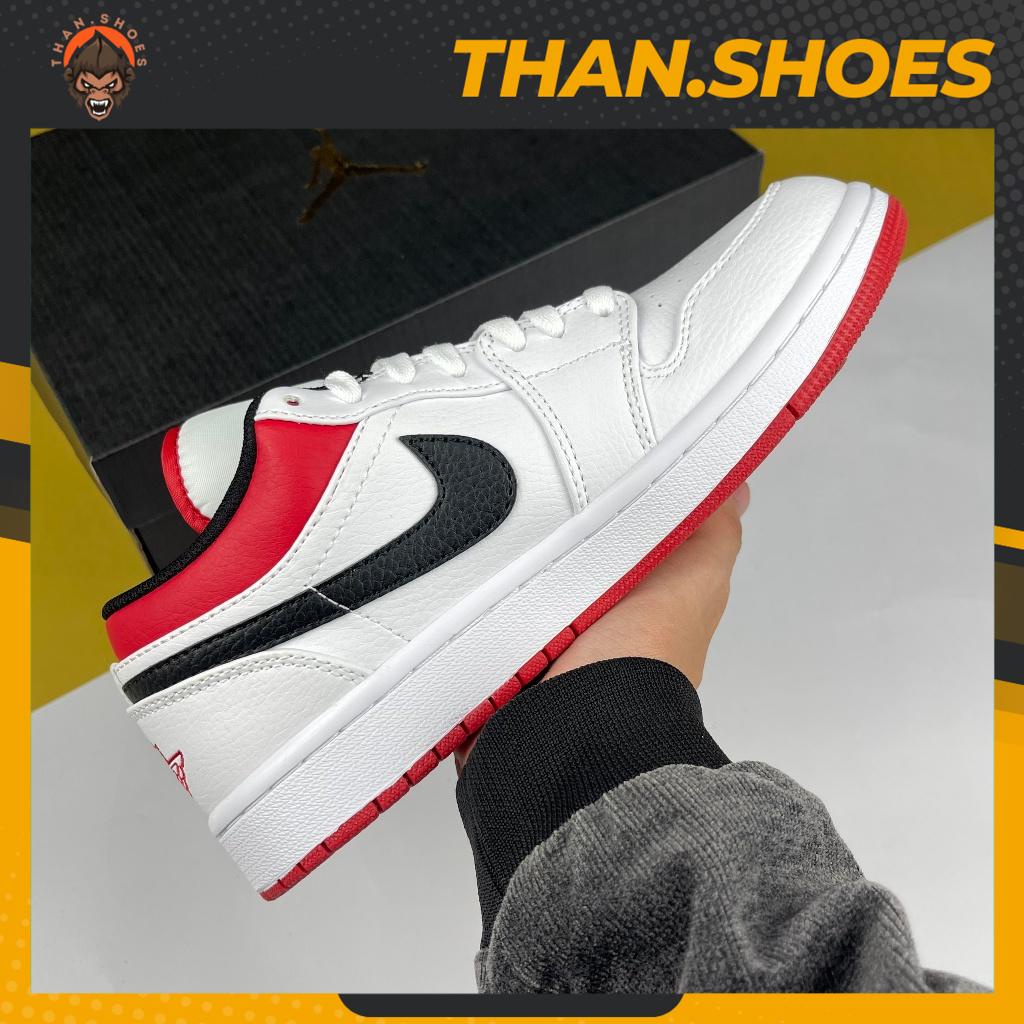 Giày JD1 Low White Univeristy Red, JD1 Thấp Trắng Đỏ Móc Đen Bản Cao Cấp - Than.Shoes
