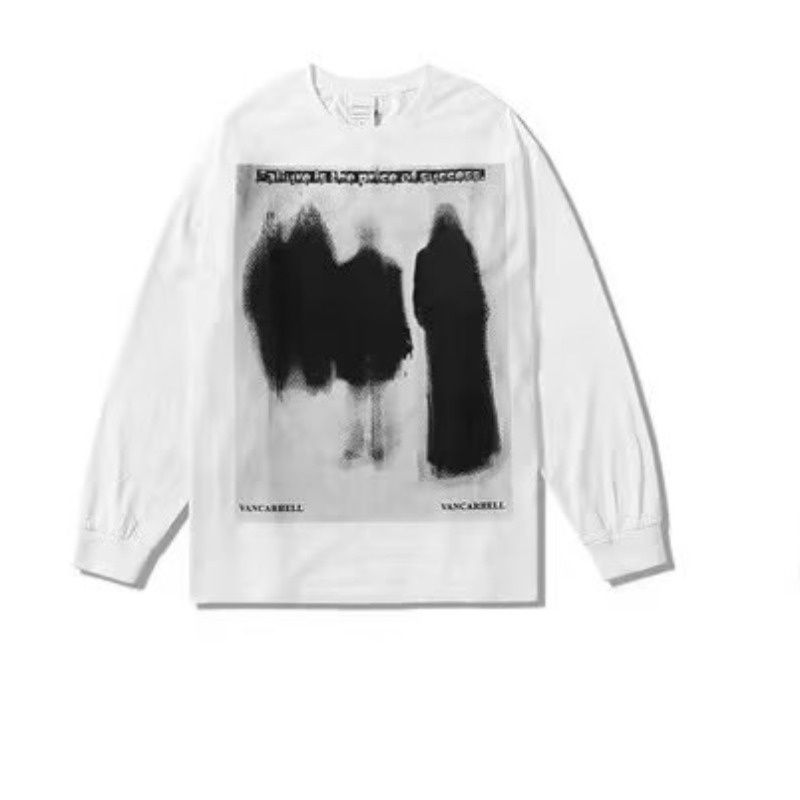 Sinransinya Áo sweater Tay Dài Dáng Rộng In Họa Tiết Bóng Cao Phong Cách hip hop Đường Phố Mỹ Thời Trang Cho Nam