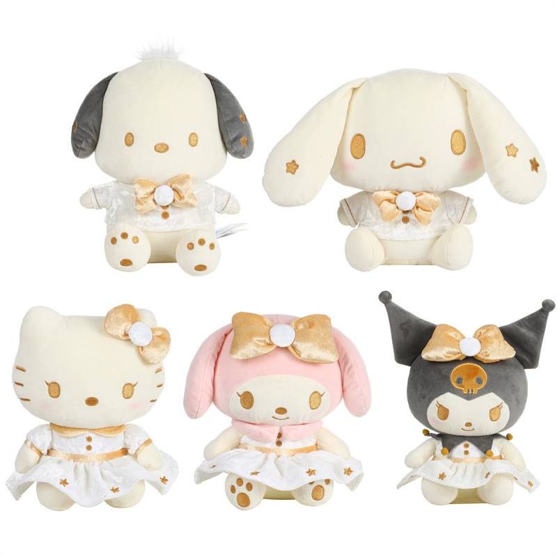 Sanrio Thú Nhồi Bông Hình kuromi melody pachacco cinnamoroll hello kitty Màu Vàng Kim Làm Quà Tặng Cho Bé Gái