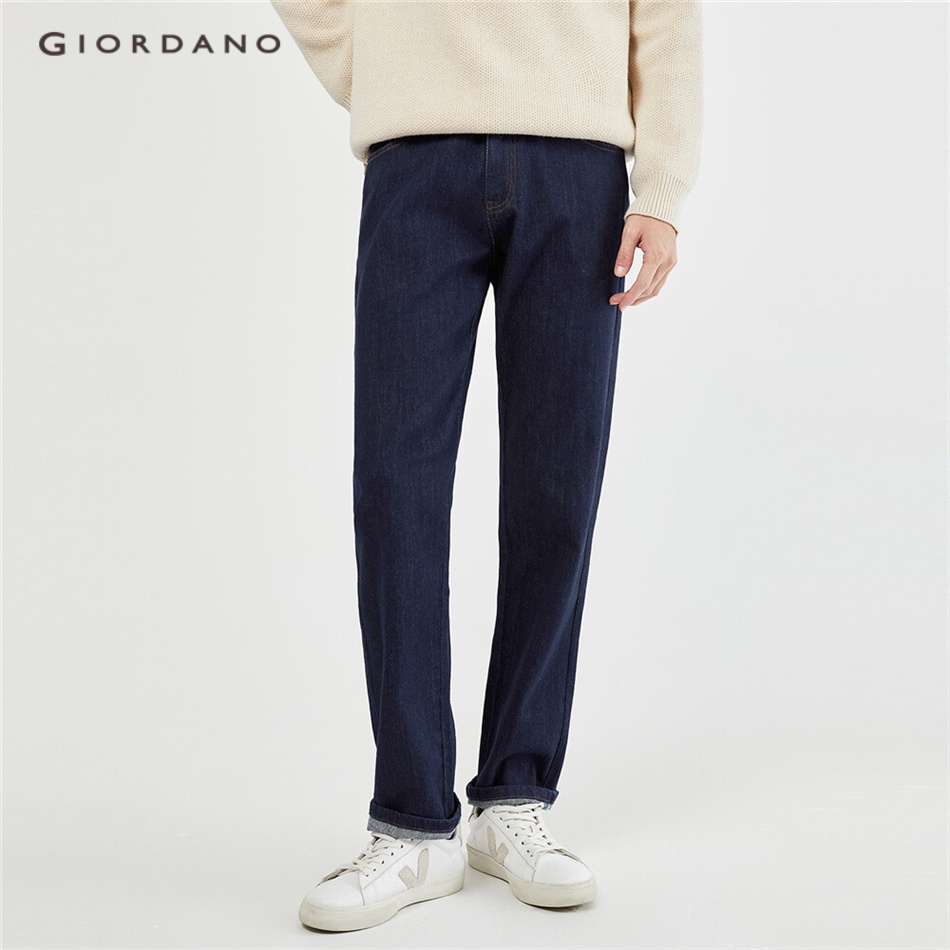 GIORDANO MEN Stretch five-pocket mid rise denim jeans 18113931