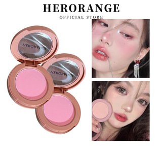  Herorange Light Powder Blush Monochrome Plate Peach Orange Soft Mist Matte Natural Blush 