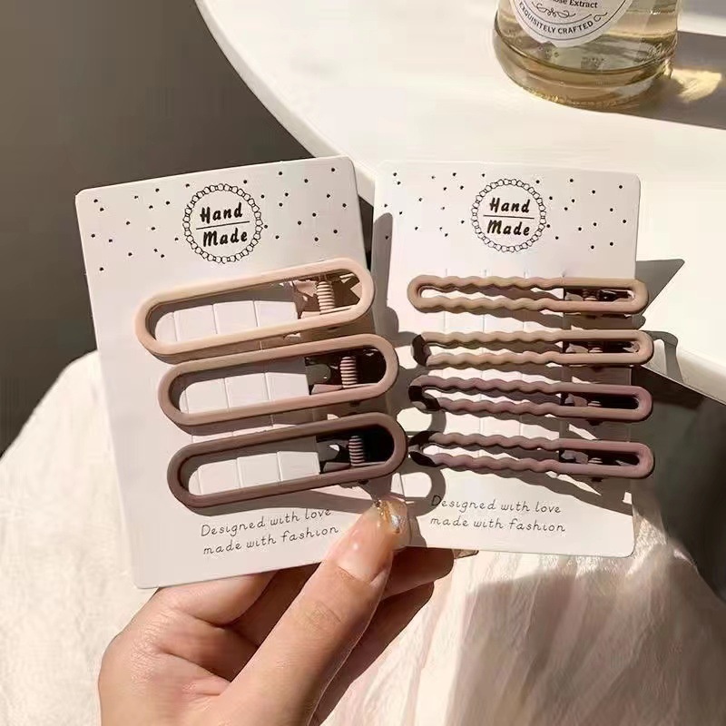 Kẹp Tóc Nhỏ Màu Cà Phê Sữa Dễ Thương