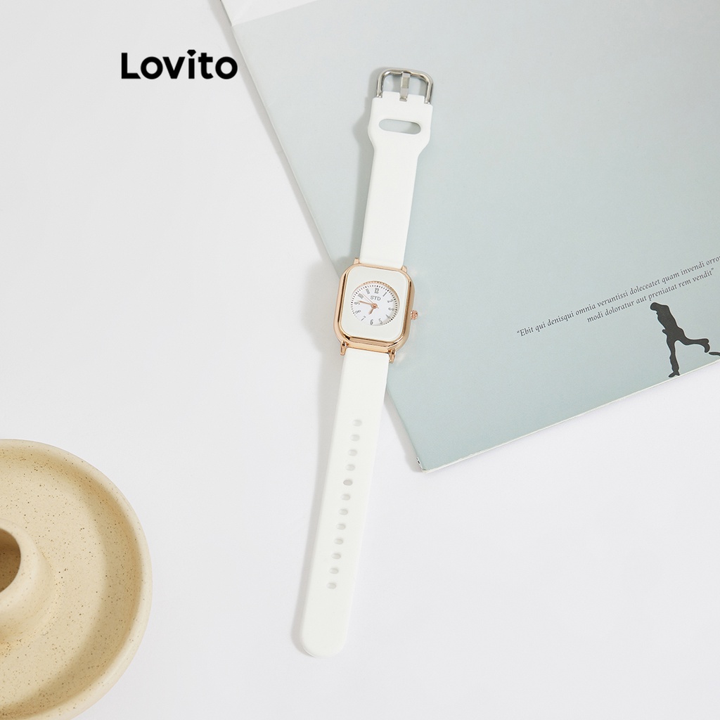 Đồng hồ điện tử Lovito màu sắc tương phản phong cách thường ngày dành cho nữ L60AD170