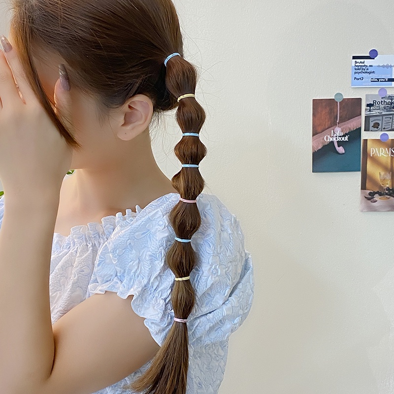 Set 500 Dây Chun Buộc Tóc Nhiều Màu Sắc Co Giãn Tốt Thời Trang Dành Cho Nữ Và Trẻ Em
