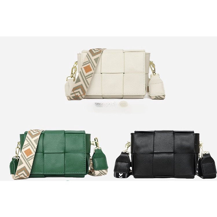 Túi Đeo Chéo Da Bò Dáng Vuông Nhỏ Có Nam Châm Thời Trang Cao Cấp