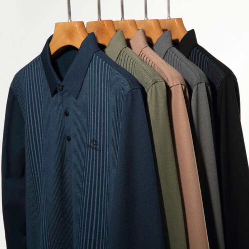 Áo Thun polo Dài Tay Họa Tiết Sọc Ngang Thời Trang Dành Cho Nam