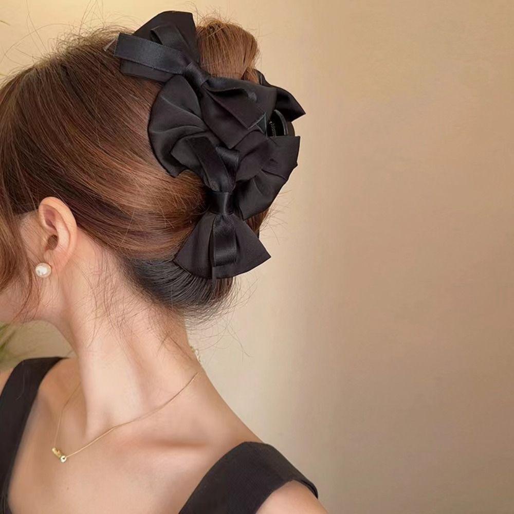 Daniels Kẹp Tóc Nơ Hai Mặt Bằng Vải Thanh Lịch Dành Cho Nữ