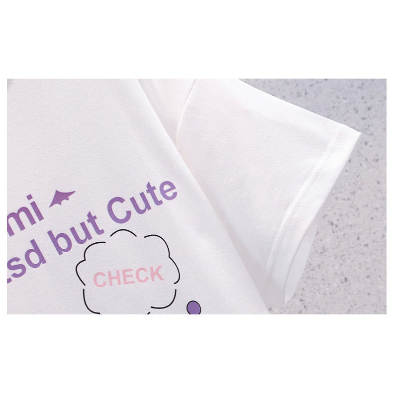 Set Đồ 2 Món Gồm Áo Thun + Chân Váy Xếp Ly Bằng Vải cotton In Họa Tiết Hoạt Hình kuromi Dễ Thương Thời Trang Xuân Hè Cho Bé Gái 3