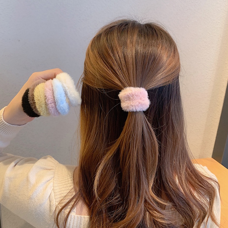 Dây Buộc Lông Nhung Tóc Đơn Không Đau Tóc Màu Thời Trang