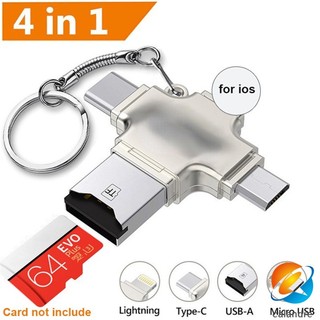 Đầu đọc thẻ nhớ micro sd usb 3.0 4 trong 1 cho iphone
