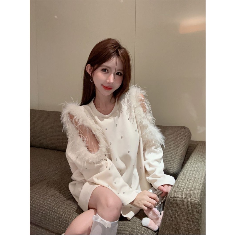 Đầm Dài Vừa Phối Lông Phong Cách Pháp Thời Trang Sang Trọng Cho Nữ