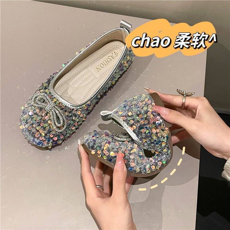 Giày Lười Mũi Tròn Đính Kim Sa size 41-43 Thời Trang Cho Mẹ Bầu size 42