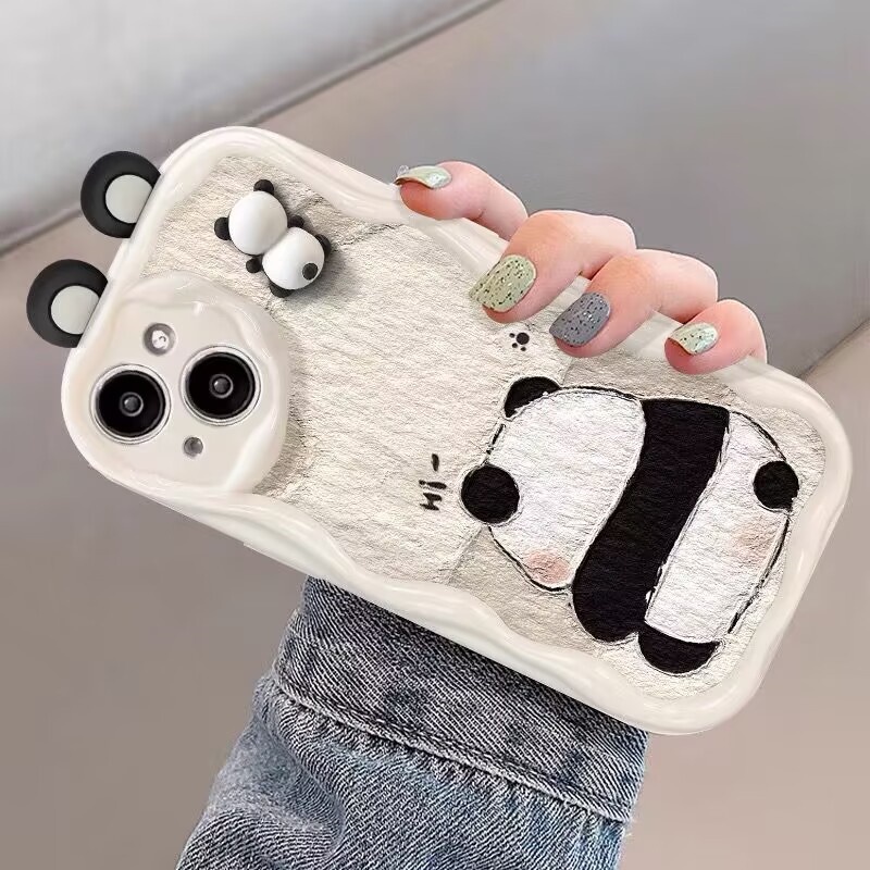 Thời Trang Ốp Điện Thoại Silicon Hình Gấu Trúc 3d Cho xiaomi 11 12t 12 lite poco x3 x4 gt m3 m4 f3 f4 x5 pro nfc redmi note 11t 11 11s 12 5g
