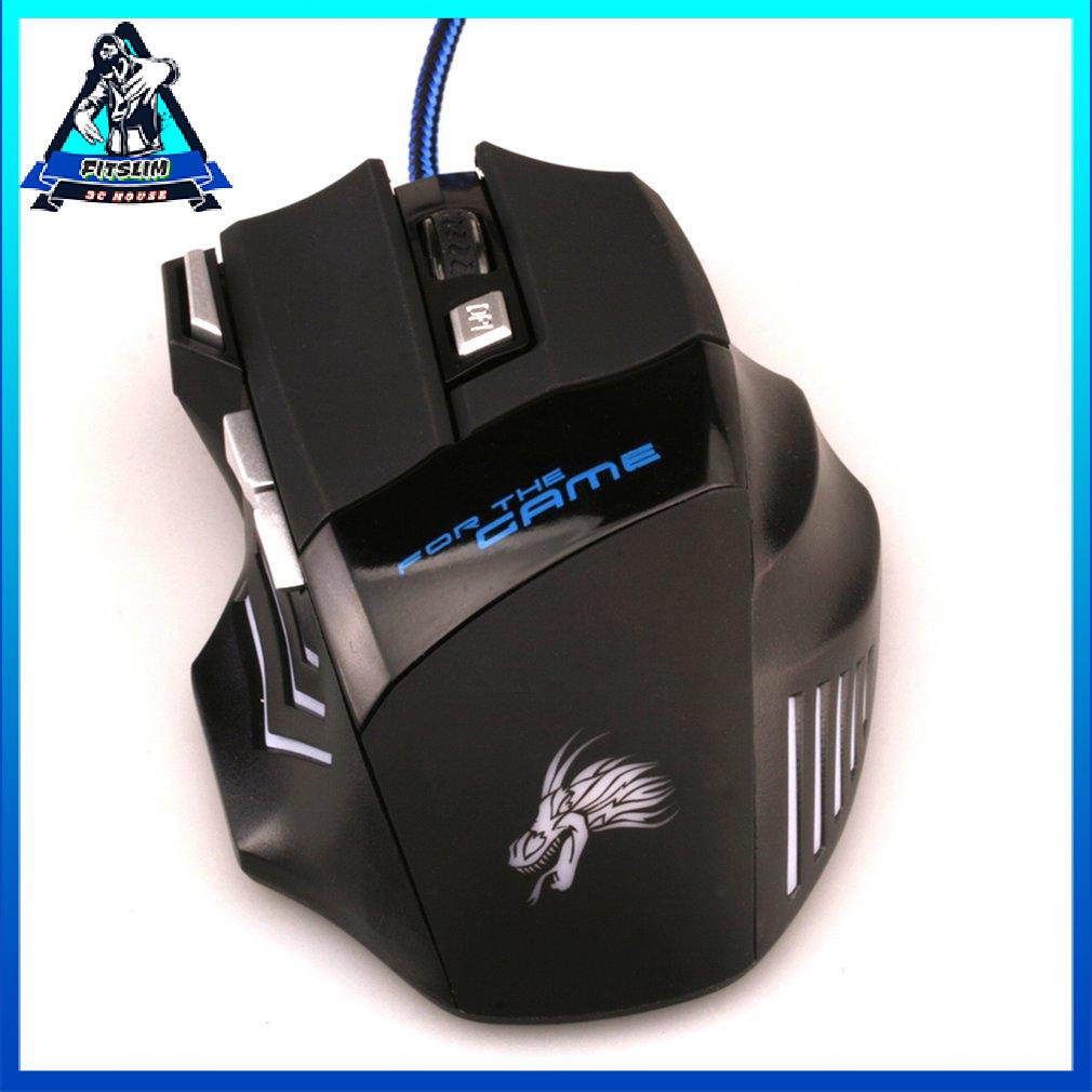 Wire Gaming Mouse 7ons 2500Dpi Led Ergonomic Optical Usb Laptops Mouses