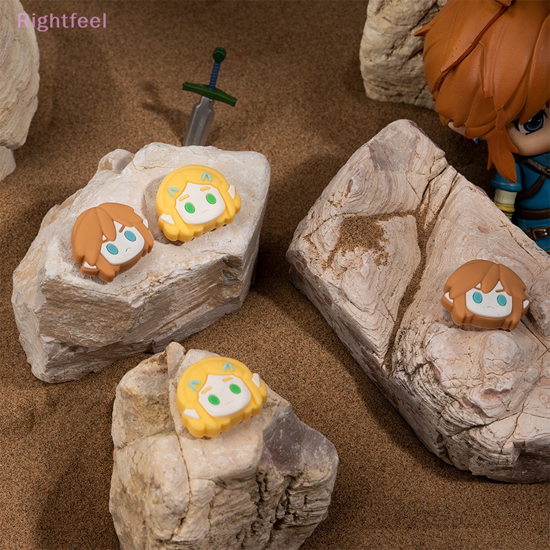 Rightfeel Set 4 Nắp Đậy Nút Bấm Ngón Tay Cái Chơi Game Hình Dấu Chân korok Dễ Thương zelda tears of the kingdom koroks joy Mới