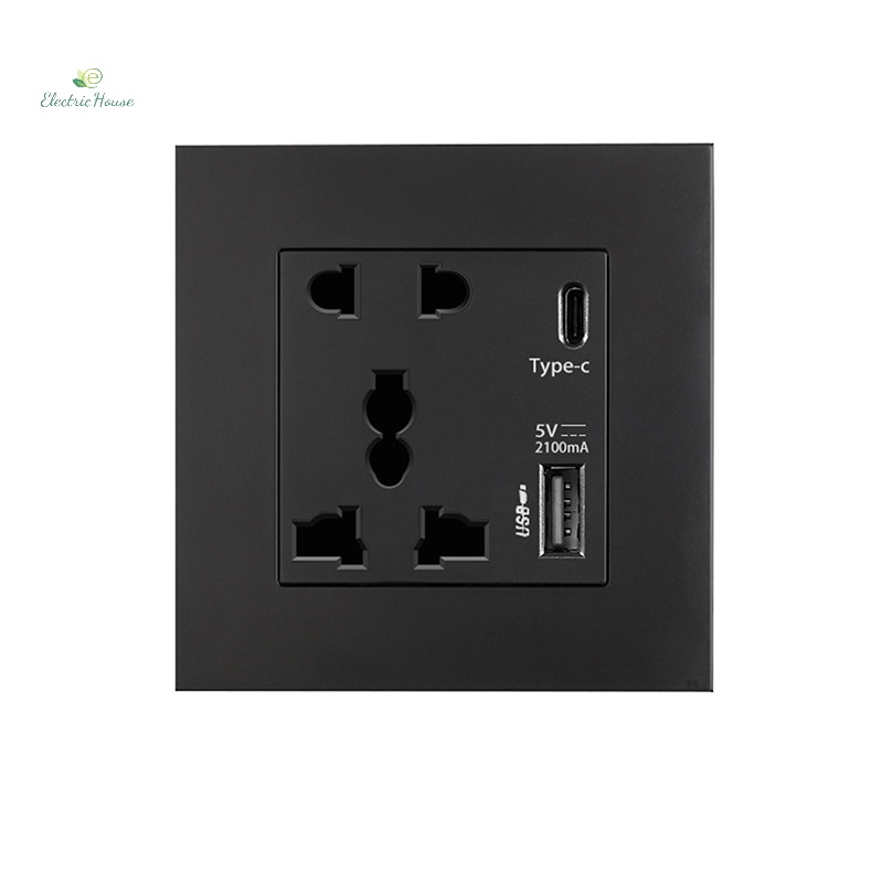 Ổ Cắm Điện usb 13a 2100ma Bằng Thủy Tinh Pha Lê