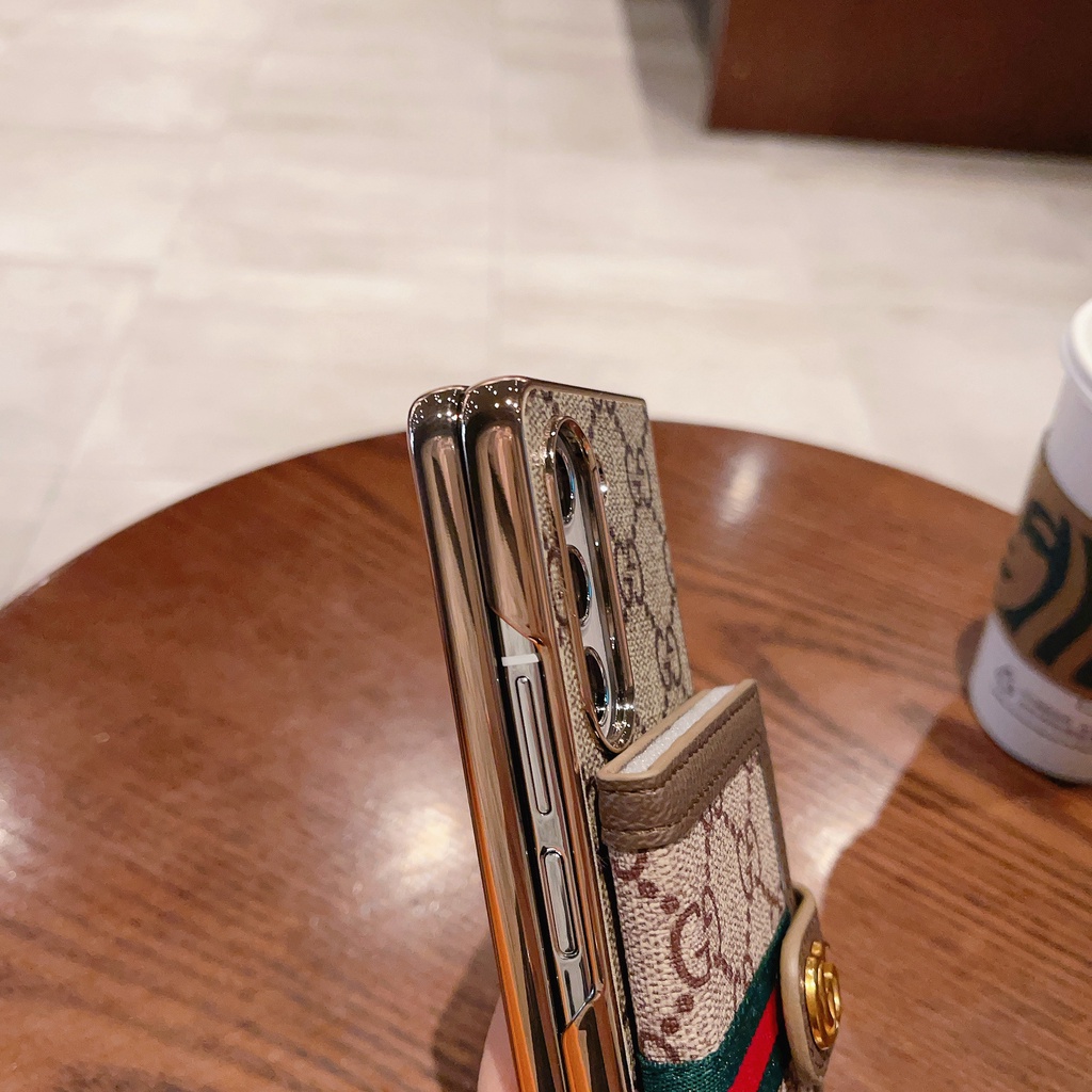 Sang Trọng Ốp Điện Thoại Da pu Gập Gọn Chống Sốc Cho samsung galaxy z fold 3 4 5 5g z fold5