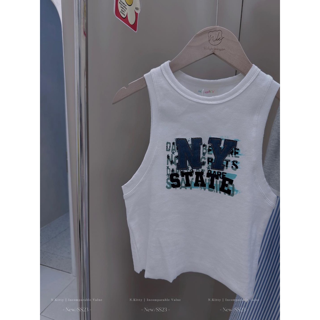 Áo thun ba lỗ ny thêu jean