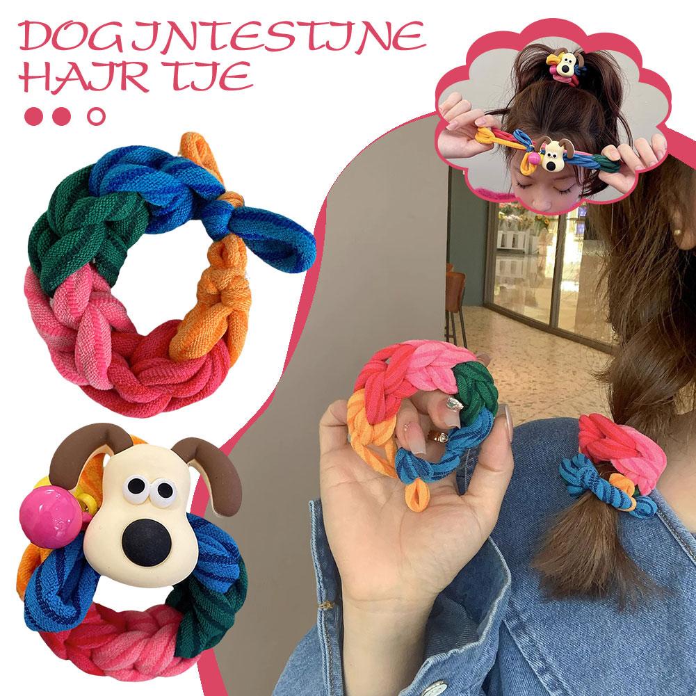 Dây Buộc Tóc Co Giãn Hình Chú Chó Hoạt Hình Nhiều Màu Dễ Thương c0t8