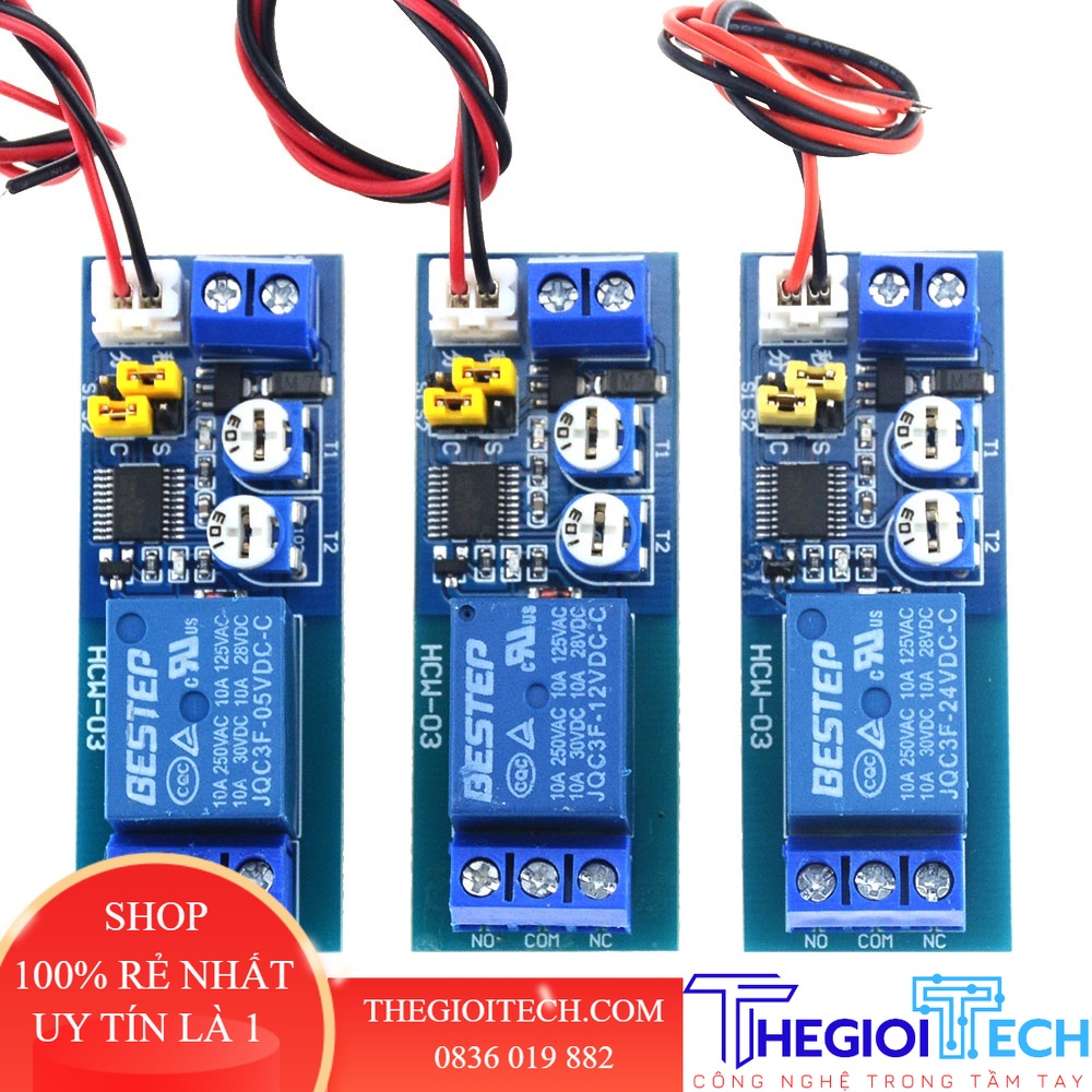 DC 5V 12V 24V Vô Hạn Chu Kỳ Trễ Time Rơ Le Hẹn Giờ Điều Khiển BẬT-TẮT Vòng Mô-đun Công Tắc Đôi Có Thể Điều Chỉnh 0-100m - 5V