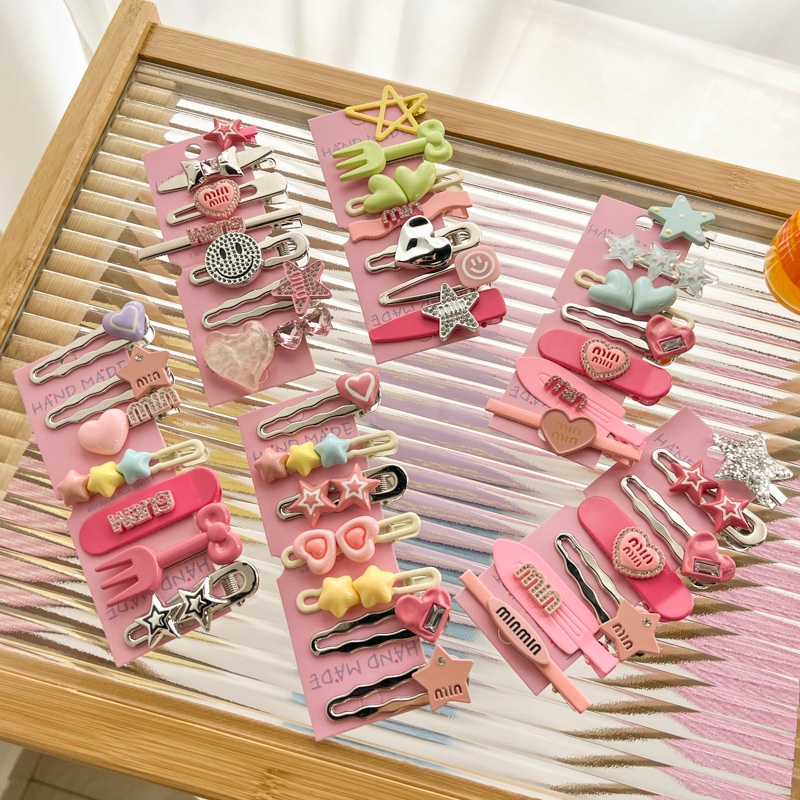 Set 7 Kẹp Tóc Hình Ngôi Sao Dễ Thương Cho Bé Gái