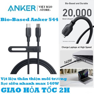 Cáp sạc nhanh 140w anker 544 type-c to type-c bio-based độ dài 0.9m/ 1.8m a80f1/a80f2