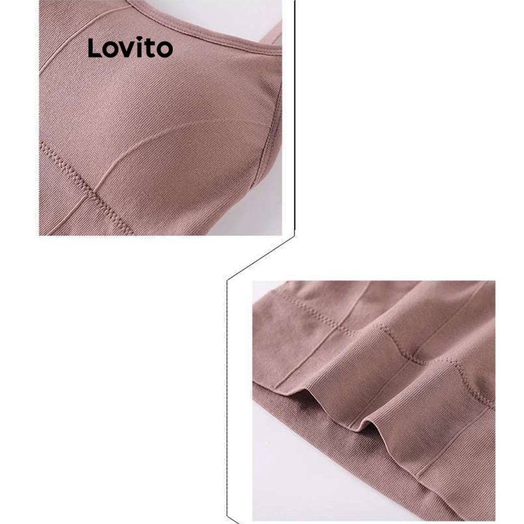 Lovito Áo ngực thể thao cơ bản trơn đơn giản cho nữ LNA27249