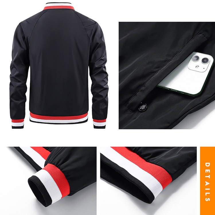 Tommy100% Áo Khoác Bóng Chày Nam Thời Trang