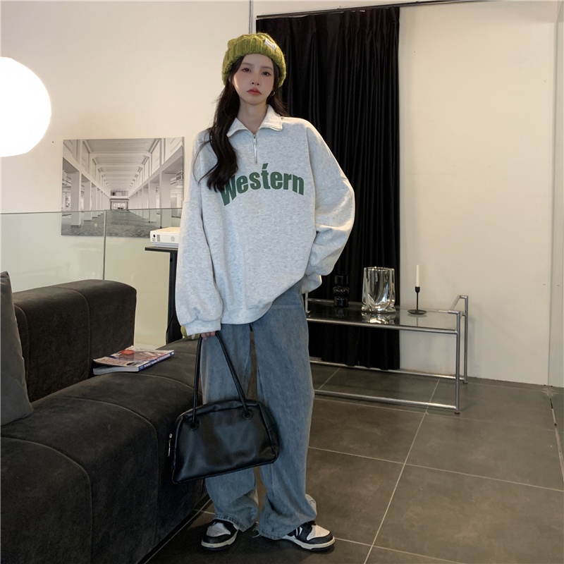 Áo Thun polo Dài Tay In Chữ Cá Tính Cho Nữ