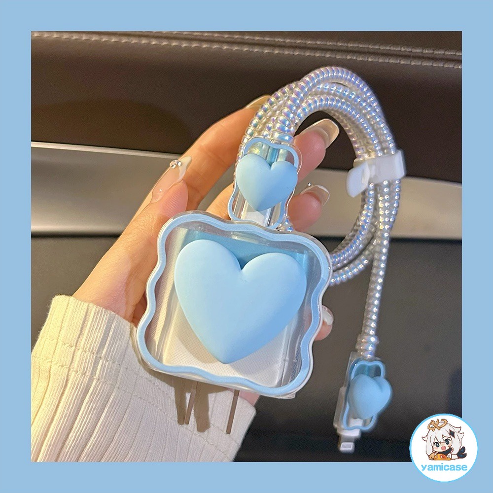 Vỏ Bảo Vệ Dây Cáp Sạc usb apple 20w Hình Trái Tim 3d