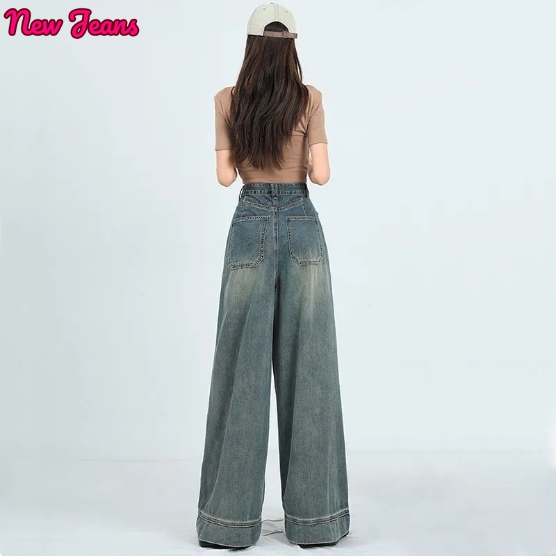 New Jeans.vn quần ống rộng quần jean nữ Đơn giản xu hướng Thời trang INS WNK2393H8J 39Z230928