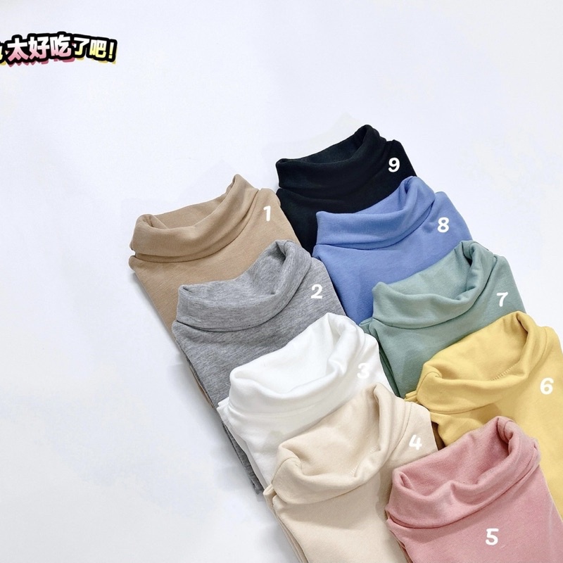 ÁO COTTON LEN CỔ LỌ CHO BÉ