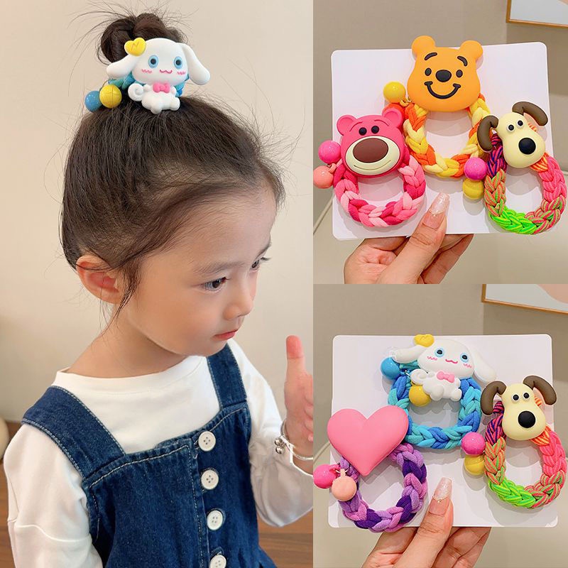 Sanrio Dây Buộc Tóc Cao Su Hình Gấu / Dâu Tây / kuromi cinnamoroll Đáng Yêu Cho Cặp Đôi