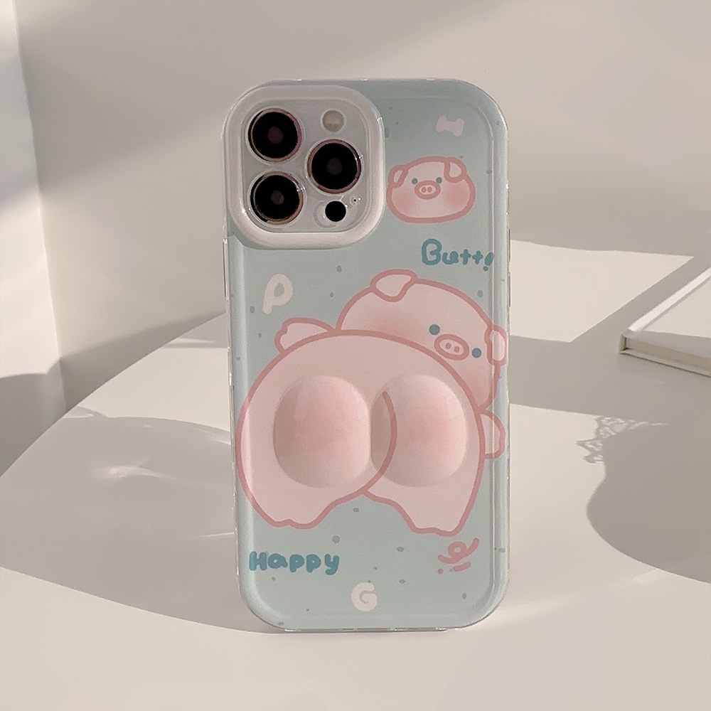 Ốp Điện Thoại Silicon Hình Chú Heo Dễ Thương Cho Iphone 14 15 13pro max 12 11 x 14