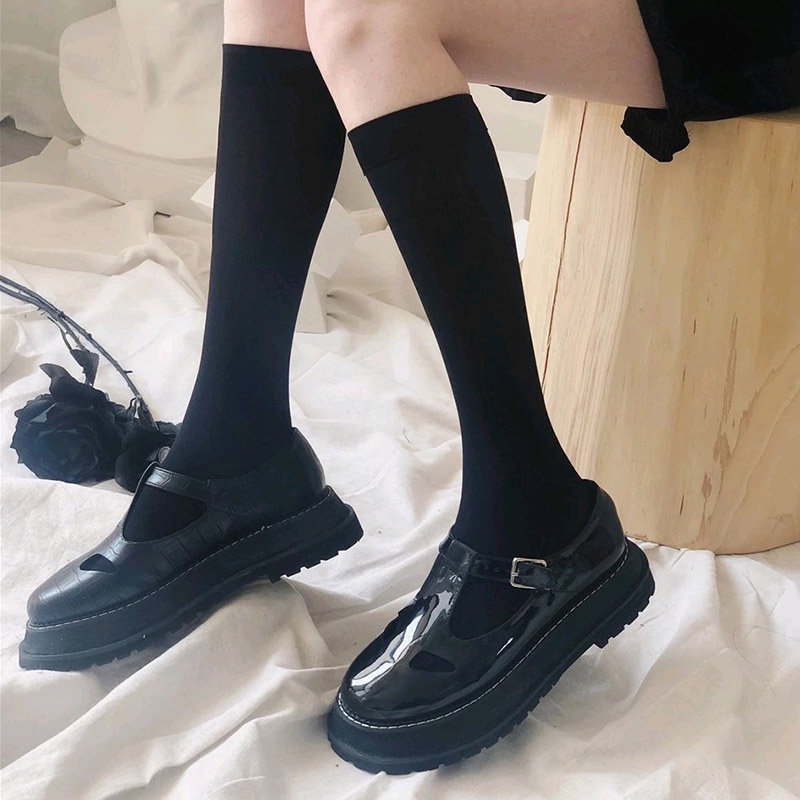 Vớ Nhung Dài Qua Gối Màu Đen Trơn Thời Trang Gợi Cảm Dùng Để Hóa Trang lolita