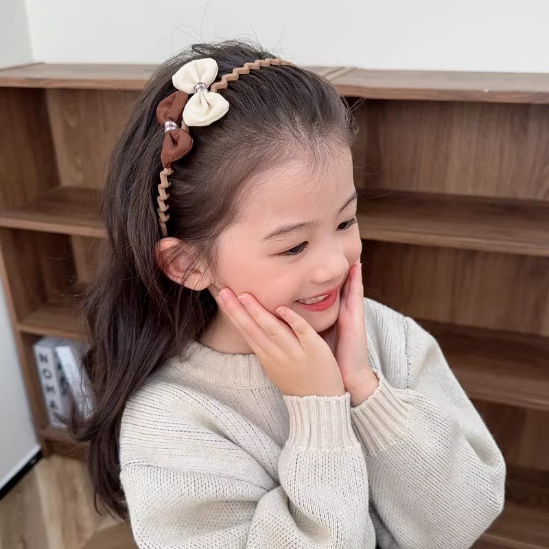 Băng Đô Cài Tóc Chống Trượt Màu Cà Phê Thời Trang 2023 Mới Cho Bé Gái