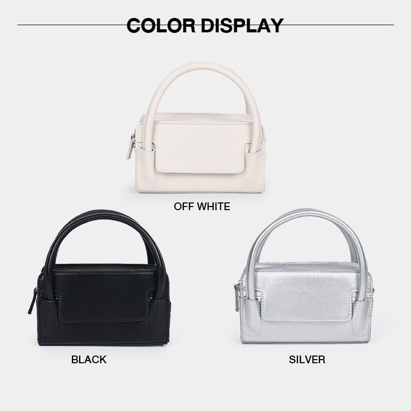 YADOU Túi Đeo Chéo Da pu Hình Vuông Cỡ Nhỏ Màu Bạc Phong Cách Hàn Quốc Thời Trang Cho Nữ