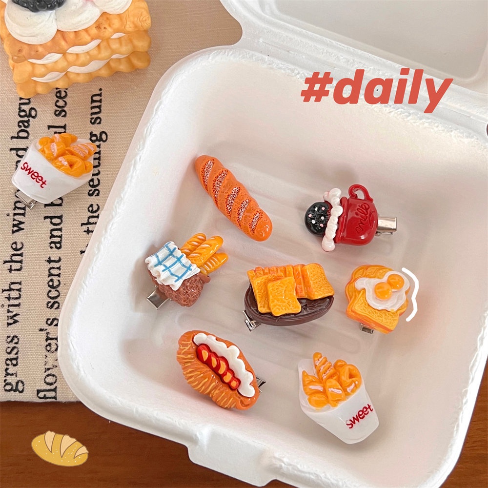 Kẹp Tóc Hình Bánh Mì Dễ Thương Cho Nữ