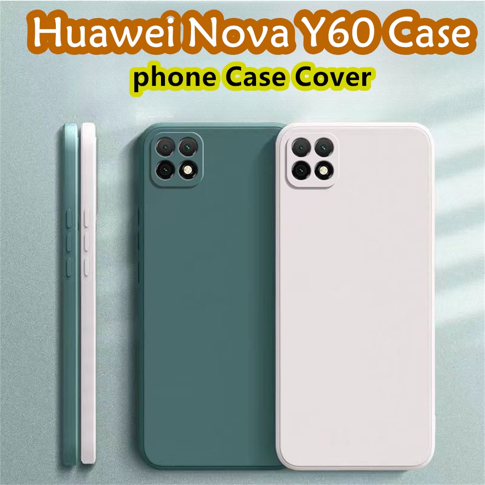 [imamura] Dành cho Ốp lưng Huawei Nova Y60 Silicon Full Case Vỏ điện thoại màu trơn cổ điển Vỏ cạnh 