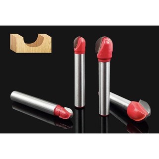 Mũi phay alu mũi soi gỗ quả đào tròn Đỏ lưỡi phay rãnh cốt 6.35mm và 12mm