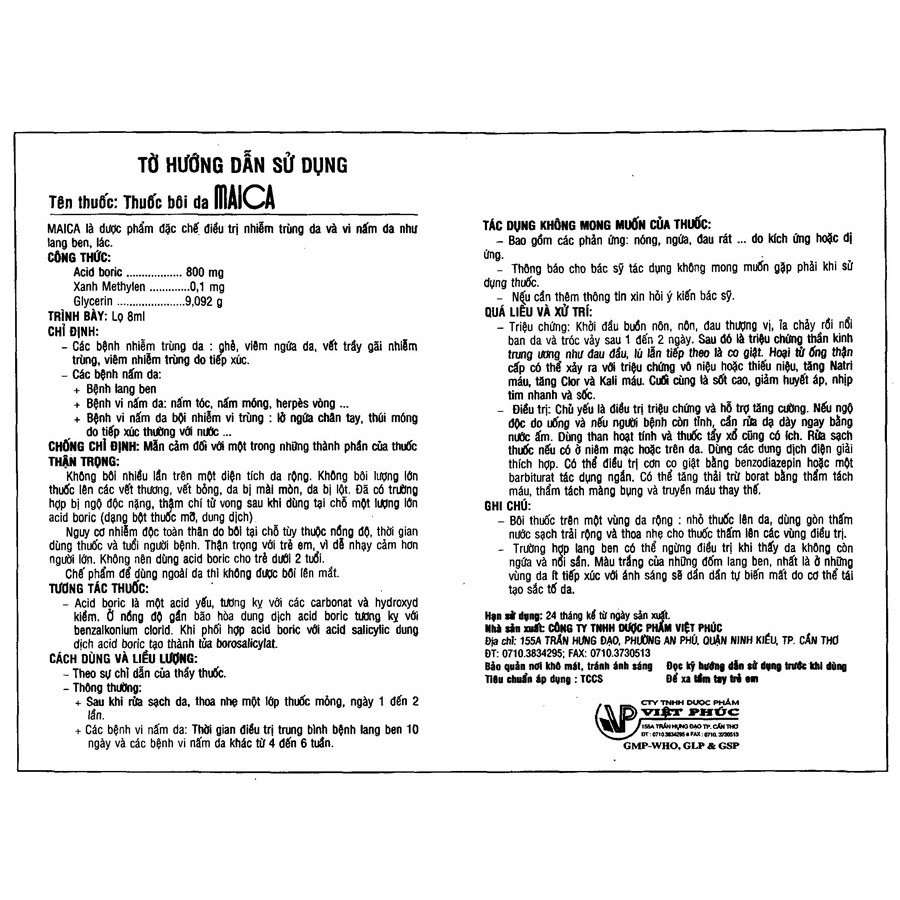 Dung dịch bôi Maica chai 8ml chống nhiễm trùng, nấm da