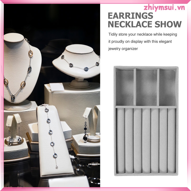 Hộp đựng đồ bằng nhựa Khay Trưng Bày Nhẫn Để Bàn Bằng Vải Nhung zhiymsui