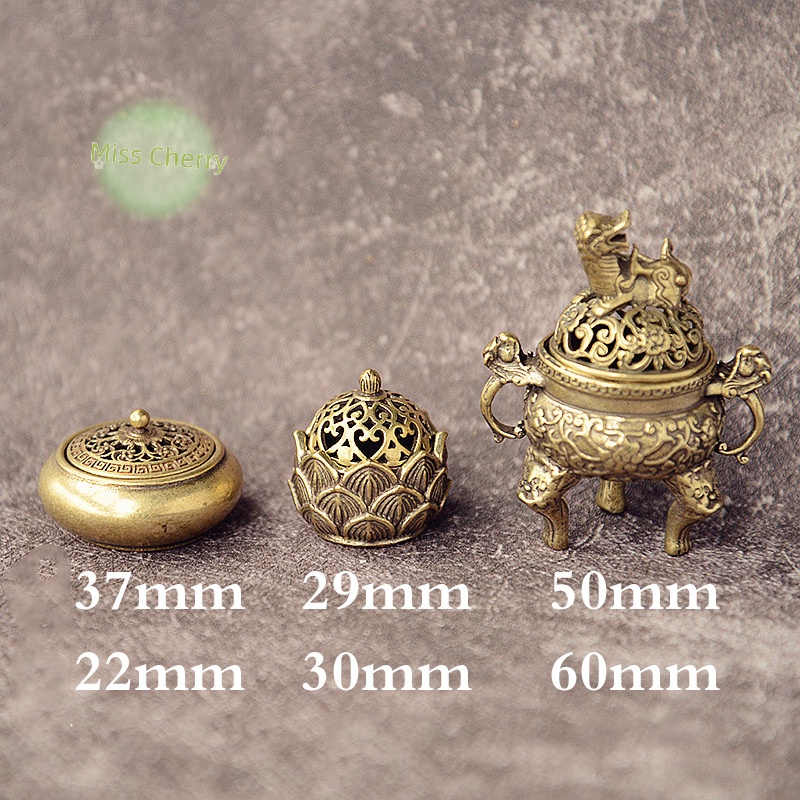Lư Hương mini Bằng Đồng Thau Hình Hoa Sen Bỏ Túi heyuanlong444