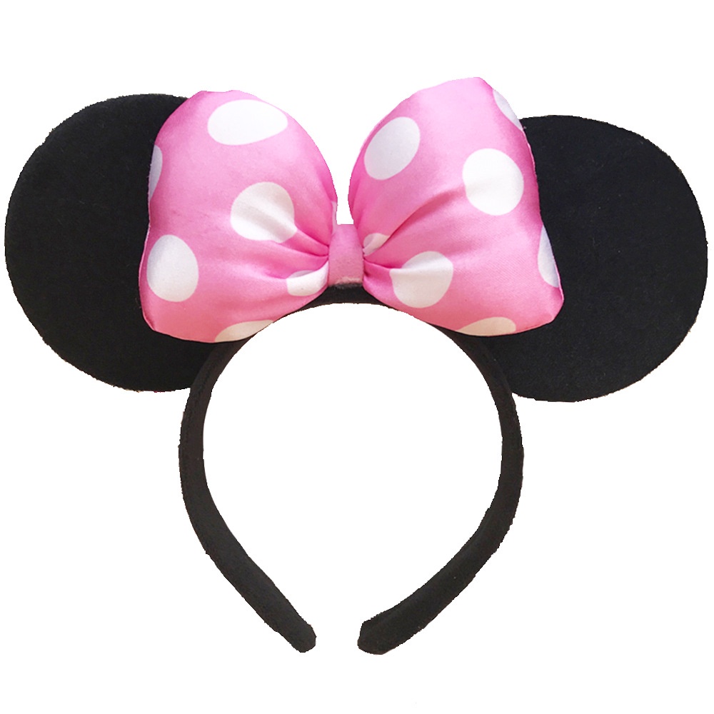 Dễ Thương Băng Đô Cài Tóc Hình Chuột mickey / minnie Đính Nơ Đáng Yêu